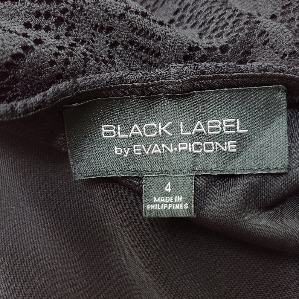 Black Label by Evan-Picone Long Black Dress, Size Small - Picture 8 of 8